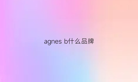 agnesb什么品牌(angnsb是什么牌子)